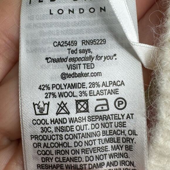 Ted Baker London Rosi Wool Blend Rhinestone Embellished Buttons Cardigan NWT  16 - Picture 9 of 14